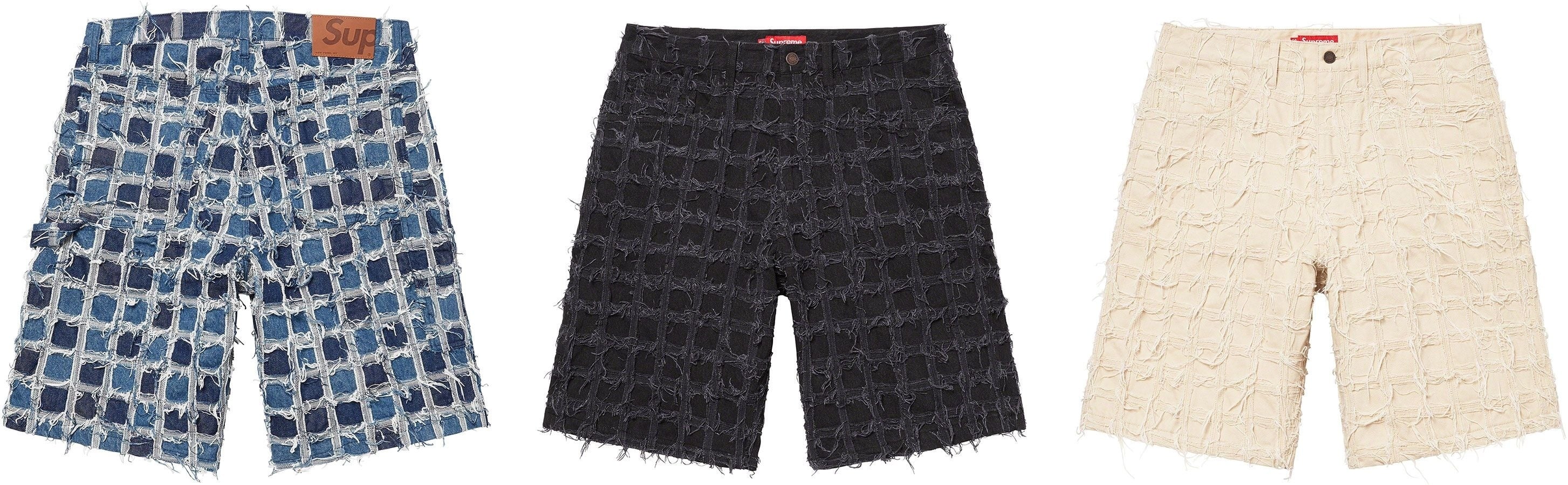 Frayed Patchwork Baggy Denim Short